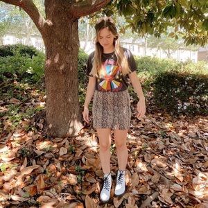 Native Daughters Snake Skin Mini Skirt